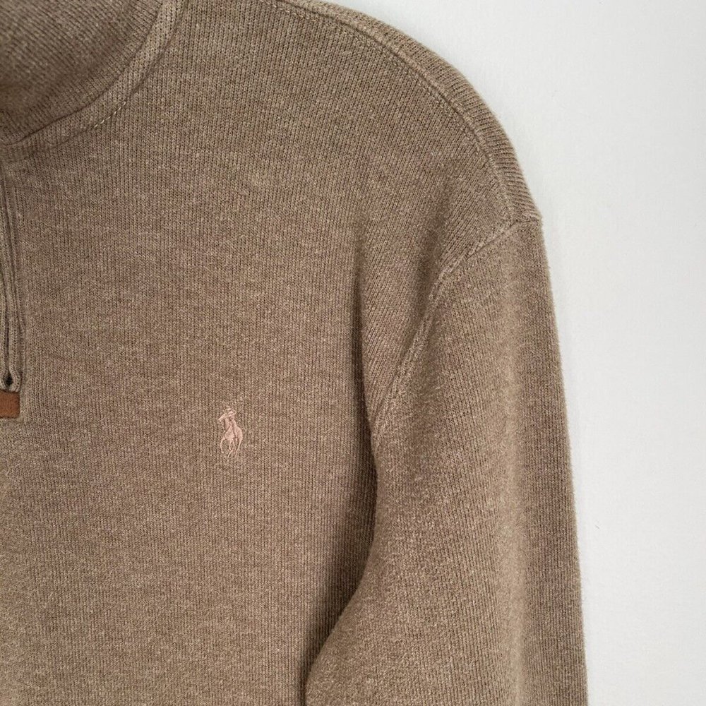Vintage Polo Ralph Lauren Green Long Sleeve Quarter Zip Pullover Sweater… - Picture 7 of 8